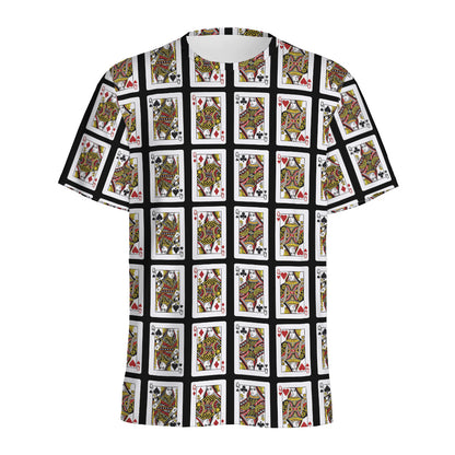 Four Queens Playing Cards Pattern Print Men's Sports T-Shirt