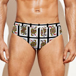 Four Queens Playing Cards Pattern Print Men's Swim Briefs