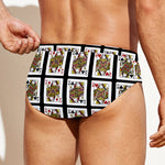Four Queens Playing Cards Pattern Print Men's Swim Briefs
