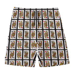 Four Queens Playing Cards Pattern Print Men's Swim Trunks