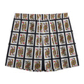 Four Queens Playing Cards Pattern Print Mesh Shorts