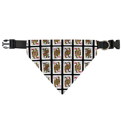 Four Queens Playing Cards Pattern Print Over The Collar Dog Bandana