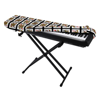 Four Queens Playing Cards Pattern Print Piano Keyboard Cover