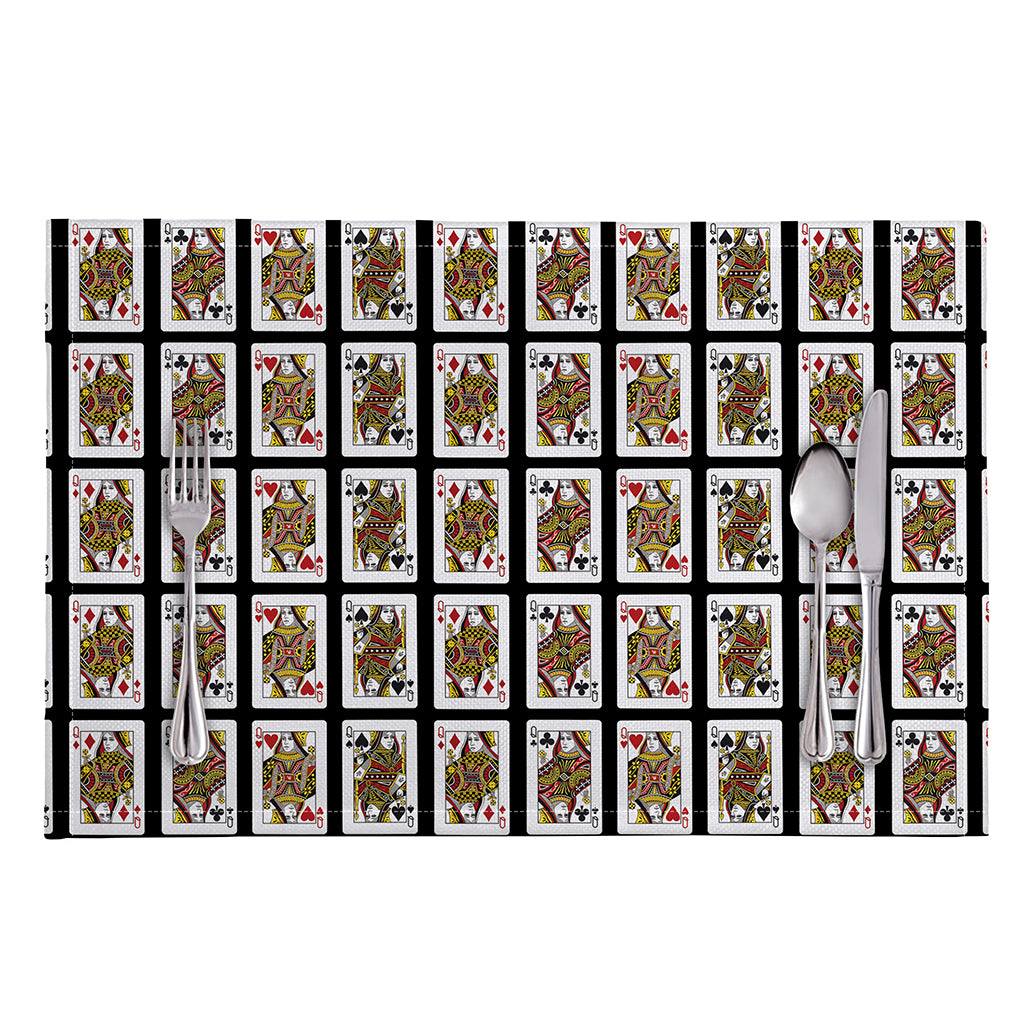 Four Queens Playing Cards Pattern Print Placemat