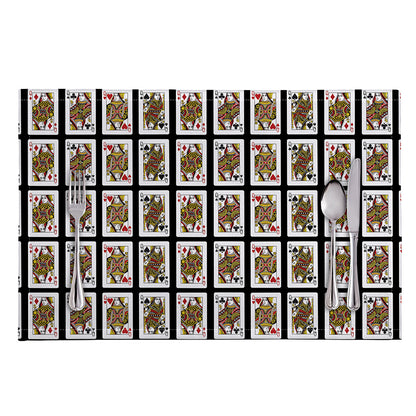 Four Queens Playing Cards Pattern Print Placemat