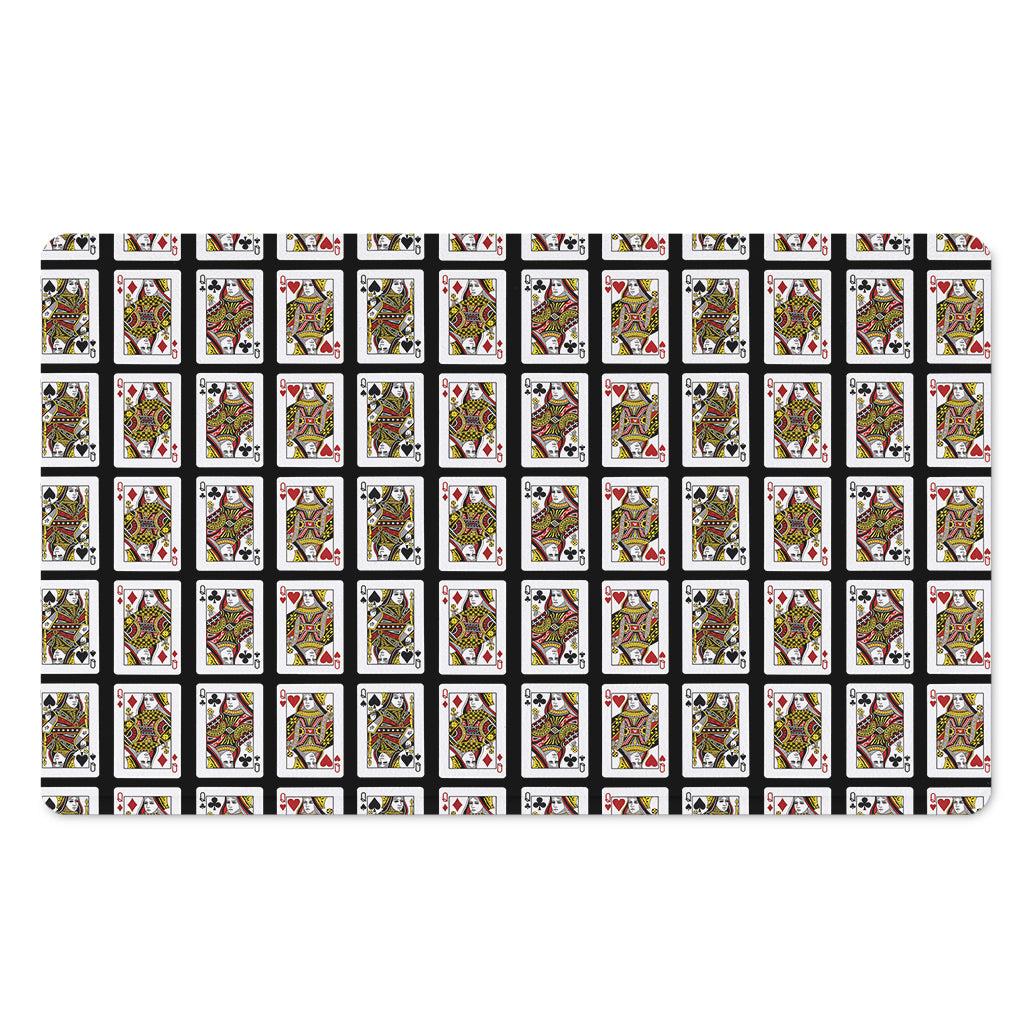 Four Queens Playing Cards Pattern Print Polyester Doormat