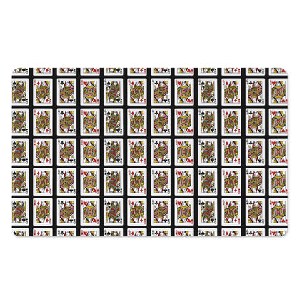 Four Queens Playing Cards Pattern Print Polyester Doormat