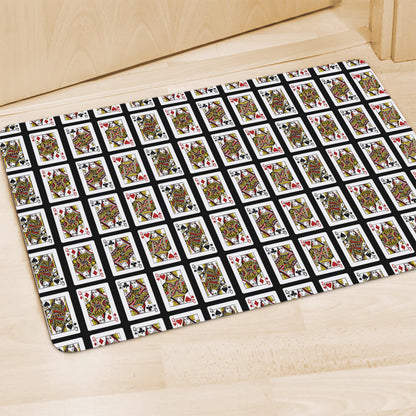 Four Queens Playing Cards Pattern Print Polyester Doormat