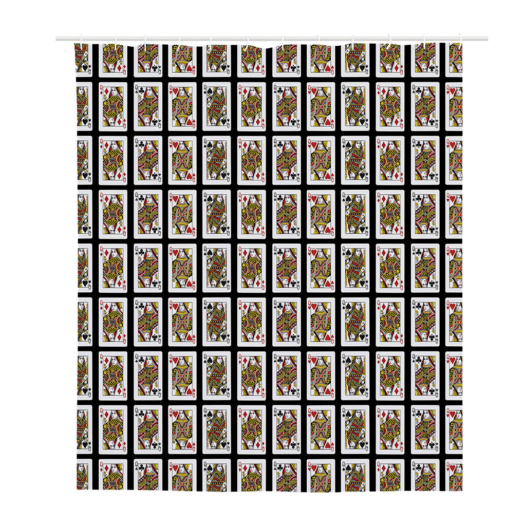 Four Queens Playing Cards Pattern Print Polyester Shower Curtain