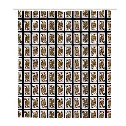 Four Queens Playing Cards Pattern Print Polyester Shower Curtain