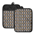 Four Queens Playing Cards Pattern Print Pot Holders With Pocket