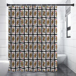 Four Queens Playing Cards Pattern Print Premium Shower Curtain