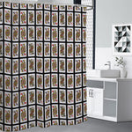 Four Queens Playing Cards Pattern Print Premium Shower Curtain