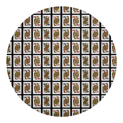 Four Queens Playing Cards Pattern Print Round Blanket