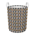 Four Queens Playing Cards Pattern Print Round Laundry Basket