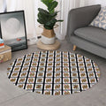 Four Queens Playing Cards Pattern Print Round Rug