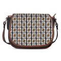 Four Queens Playing Cards Pattern Print Saddle Bag