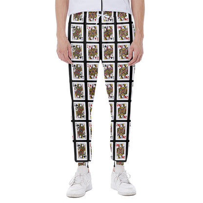 Four Queens Playing Cards Pattern Print Scuba Joggers