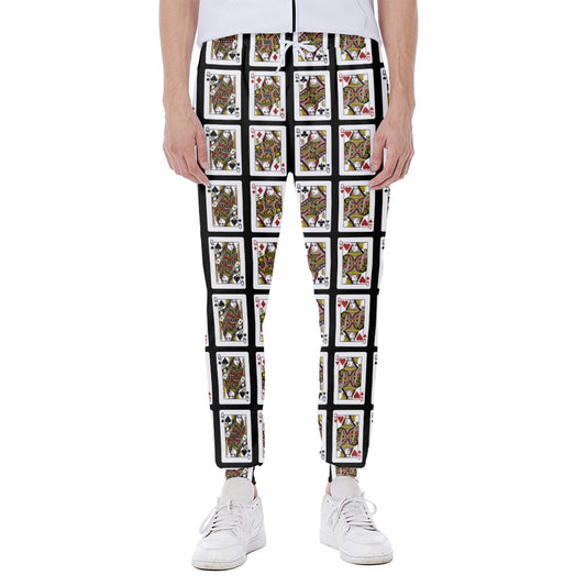 Four Queens Playing Cards Pattern Print Scuba Joggers