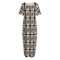 Four Queens Playing Cards Pattern Print Short Sleeve Long Nightdress