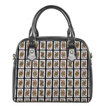 Four Queens Playing Cards Pattern Print Shoulder Handbag