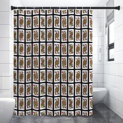 Four Queens Playing Cards Pattern Print Shower Curtain
