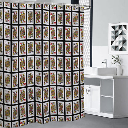 Four Queens Playing Cards Pattern Print Shower Curtain