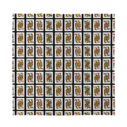 Four Queens Playing Cards Pattern Print Silk Bandana