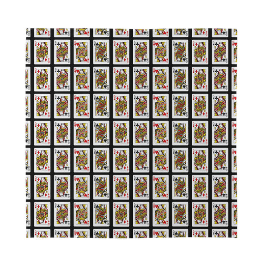Four Queens Playing Cards Pattern Print Silk Bandana