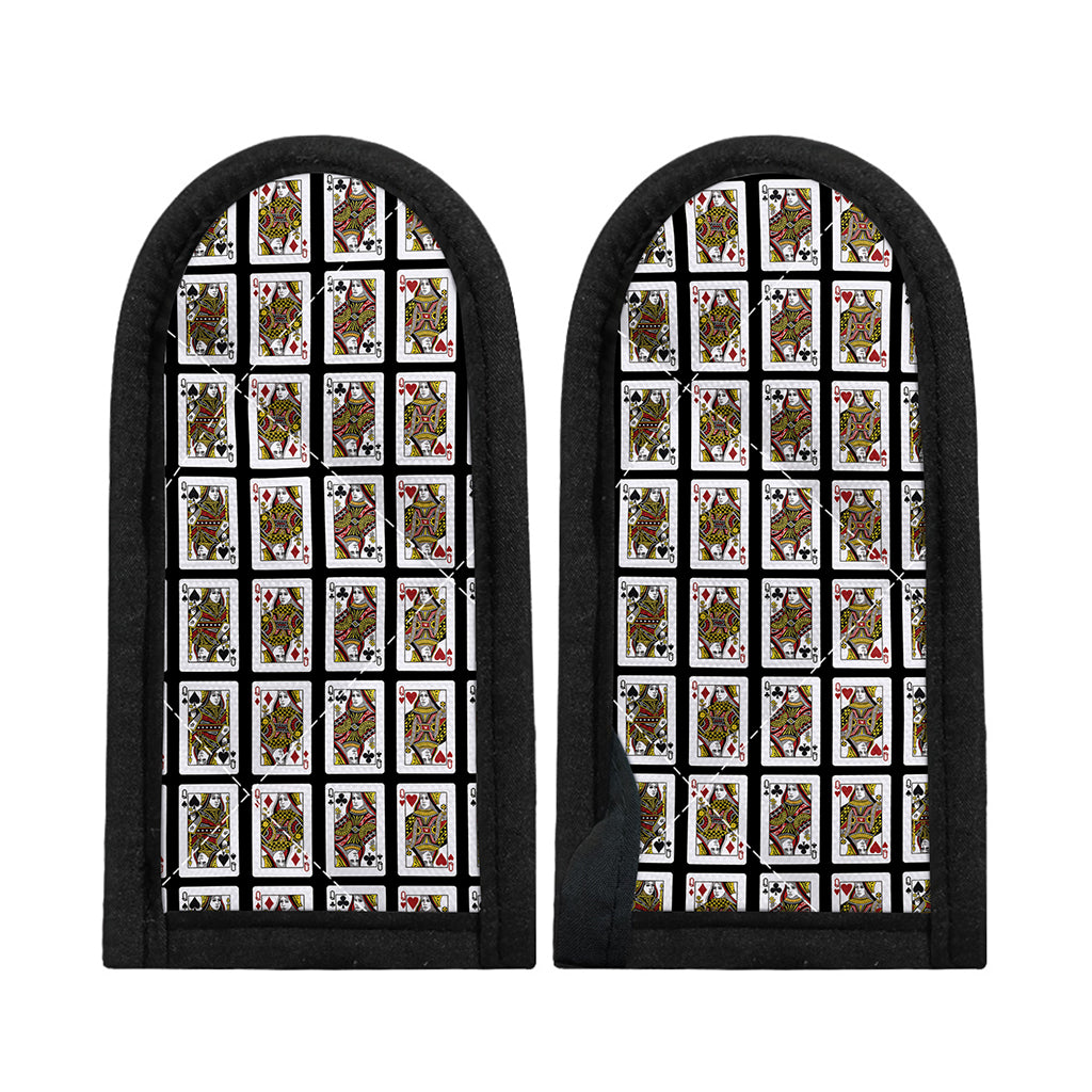 Four Queens Playing Cards Pattern Print Skillet Handle Cover