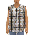 Four Queens Playing Cards Pattern Print Sleeveless Baseball Jersey