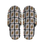 Four Queens Playing Cards Pattern Print Slippers