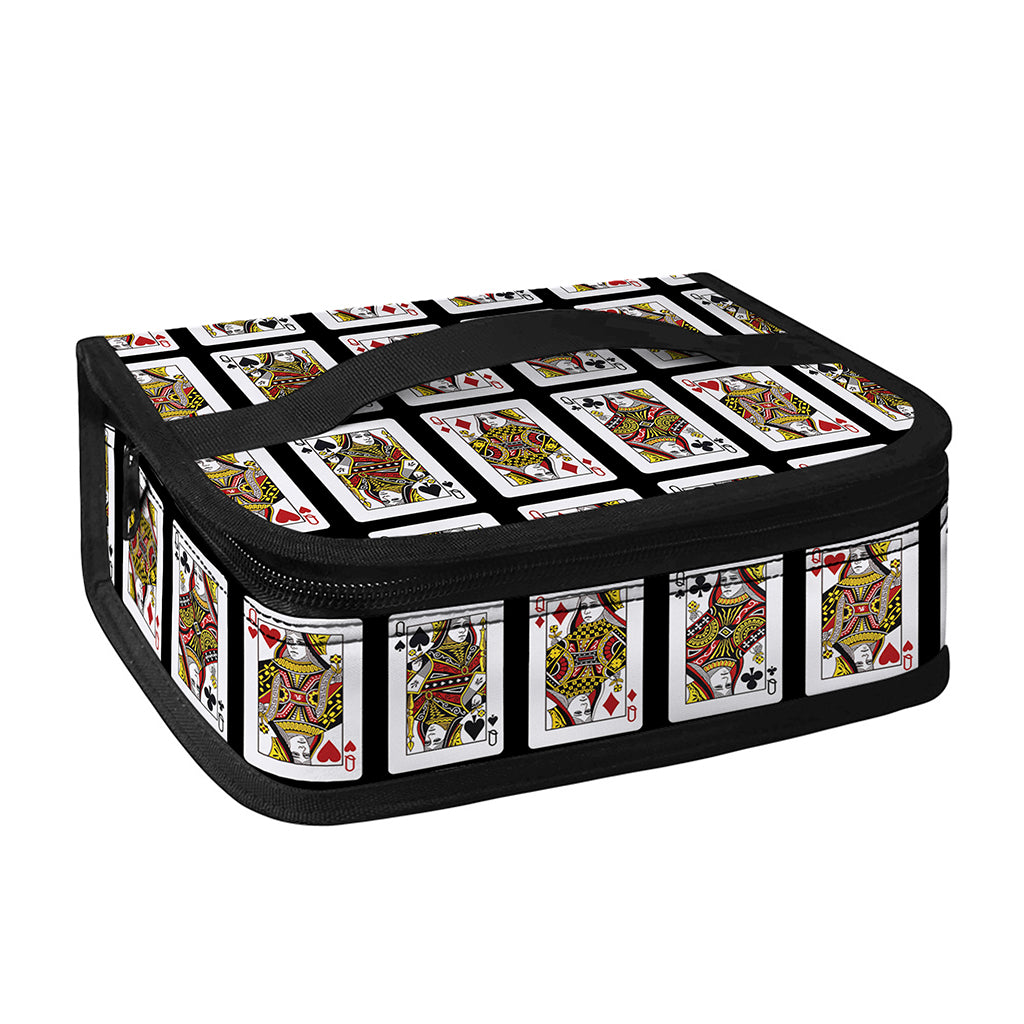 Four Queens Playing Cards Pattern Print Small Lunch Bag