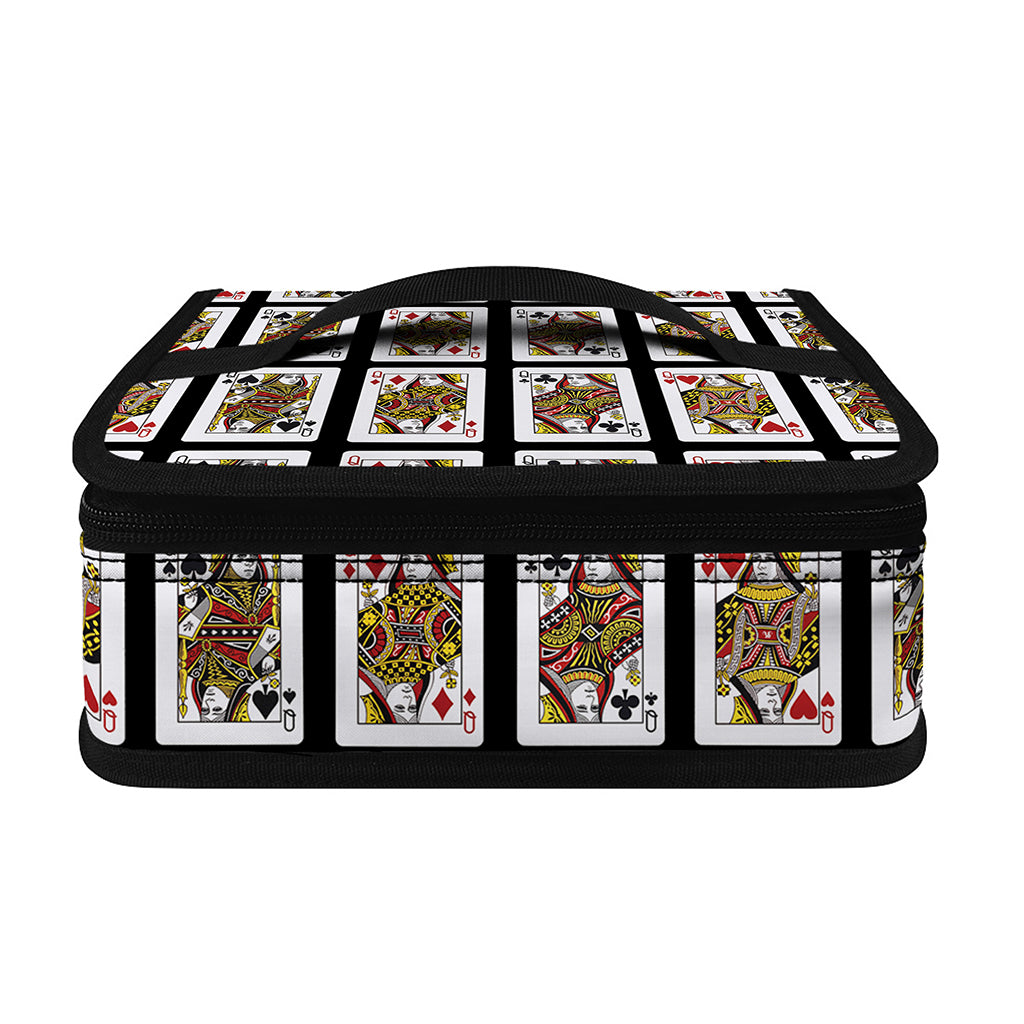 Four Queens Playing Cards Pattern Print Small Lunch Bag