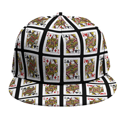 Four Queens Playing Cards Pattern Print Snapback Cap