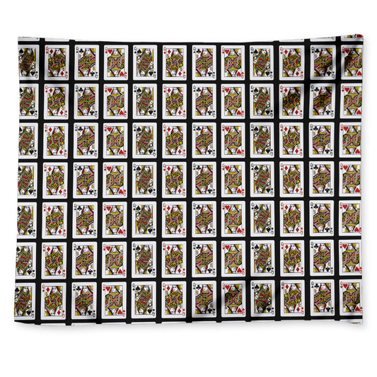 Four Queens Playing Cards Pattern Print Tapestry