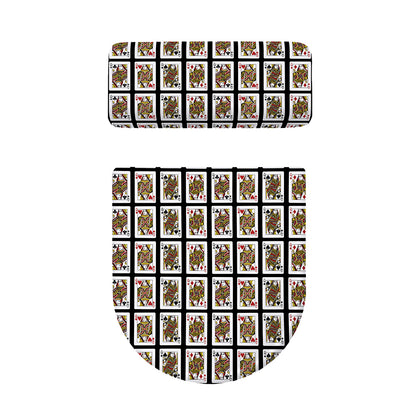 Four Queens Playing Cards Pattern Print Toilet Lid And Tank Cover Set