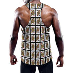 Four Queens Playing Cards Pattern Print Training Tank Top