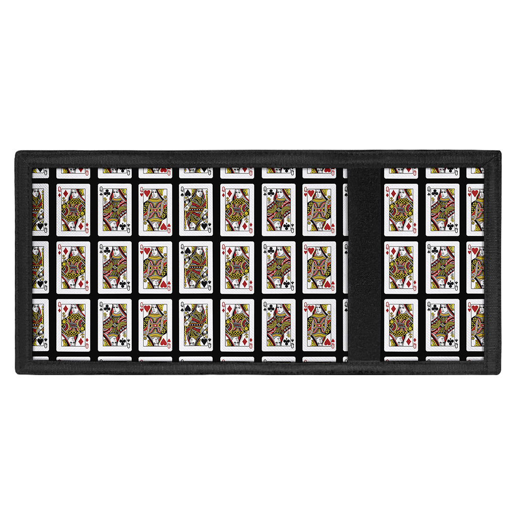 Four Queens Playing Cards Pattern Print Trifold Wallet