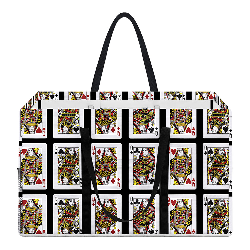 Four Queens Playing Cards Pattern Print Utility Tote Bag