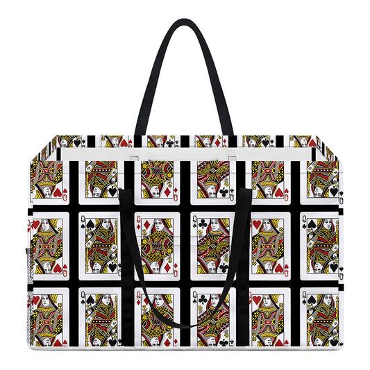 Four Queens Playing Cards Pattern Print Utility Tote Bag