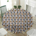 Four Queens Playing Cards Pattern Print Waterproof Round Tablecloth