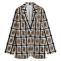 Four Queens Playing Cards Pattern Print Women's Blazer