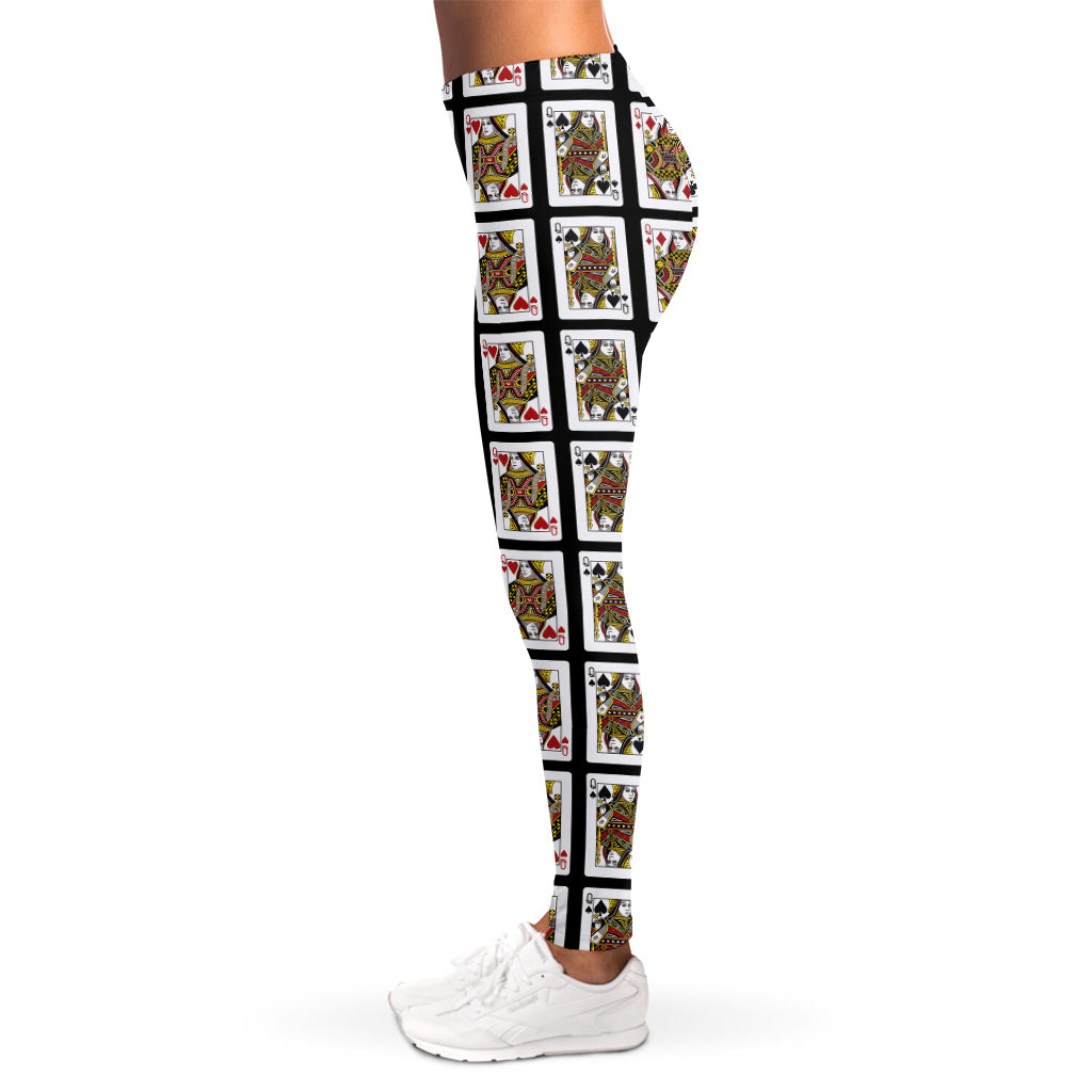 Four Queens Playing Cards Pattern Print Women's Leggings