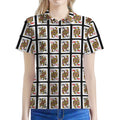 Four Queens Playing Cards Pattern Print Women's Polo Shirt