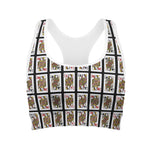Four Queens Playing Cards Pattern Print Women's Sports Bra