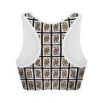 Four Queens Playing Cards Pattern Print Women's Sports Bra