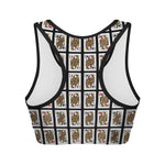 Four Queens Playing Cards Pattern Print Women's Sports Bra