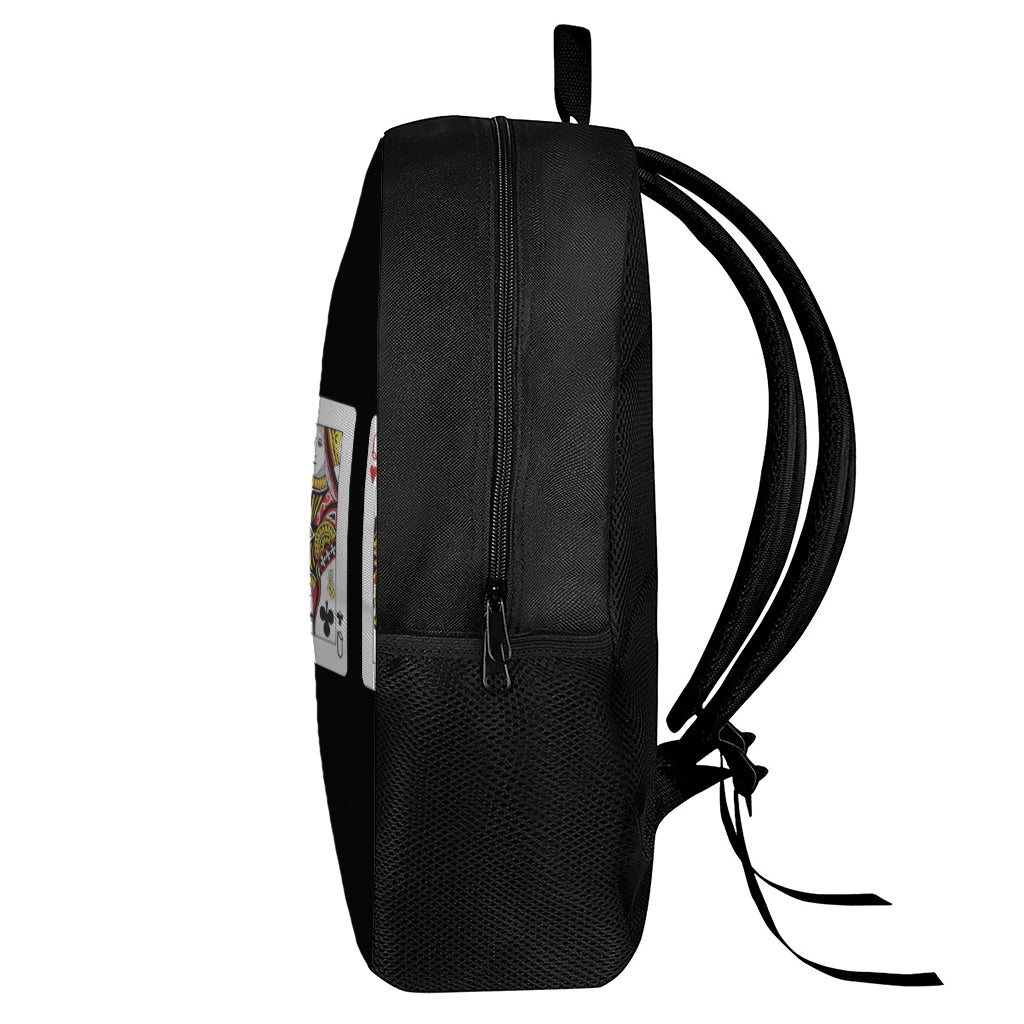 Four Queens Playing Cards Print 17 Inch Backpack