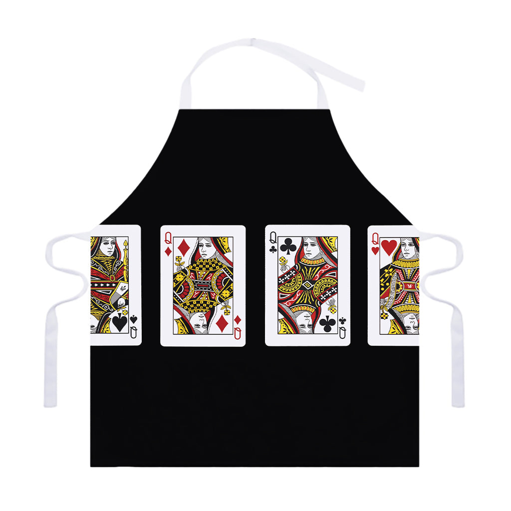 Four Queens Playing Cards Print Adjustable Apron